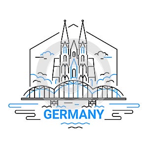 Germany - modern vector line travel illustration