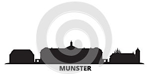 Germany, Munster city skyline isolated vector illustration. Germany, Munster travel black cityscape