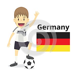 Germany nation team cartoon, football World, country flags. 2018 s