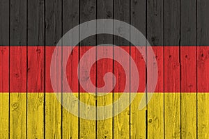 Germany national flag on old wood background