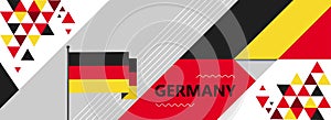 Germany national or independence day banner design for country celebration. Flag of Germany modern retro design abstract geometric