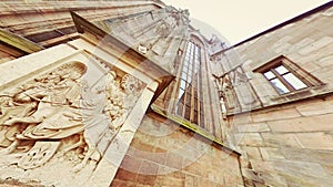 Germany Nuremberg Church of Saint Laurence along Rhine river and Danube river