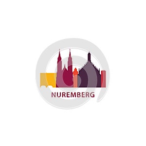 Nuremberg city skyline silhouette vector logo illustration photo