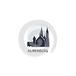 Nuremberg city skyline silhouette vector logo illustration photo