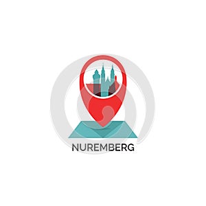 Nuremberg city skyline silhouette vector logo illustration photo