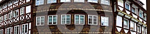 Germany: panoramical detail of half-timered houses in HÃ¶xter.