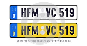 Germany plate template set with font