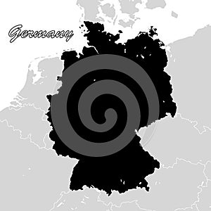 Germany Political Sihouette Map