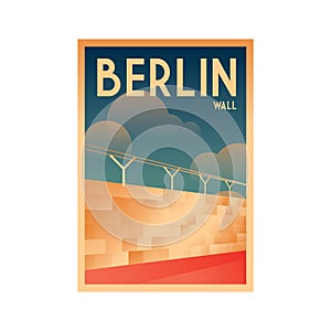 germany poster design - berlin wall. Vector illustration decorative design