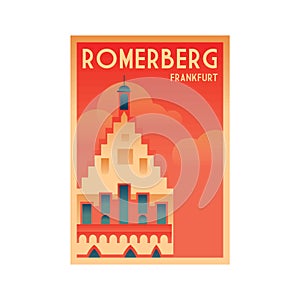 germany poster design - romerberg. Vector illustration decorative design