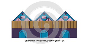 Germany, Potsdam, Dutch Quarter travel landmark vector illustration