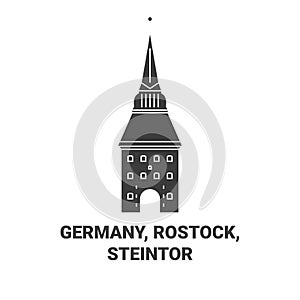 Germany, Rostock, Steintor travel landmark vector illustration