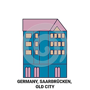 Germany, Saarbrucken, Travels Landsmark travel landmark vector illustration