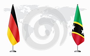 Germany and Saint Kitts and Nevis flags for official meeti