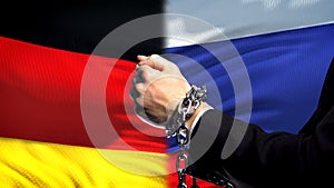 Germany sanctions Russia, chained arms, political or economic conflict, ban