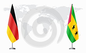 Germany and Sao Tome and Principe flags for official meeti