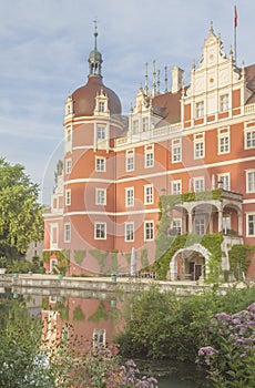 Germany, Saxony, Bad Muskau, Muskauer Park, Pueckler Castle in Summer