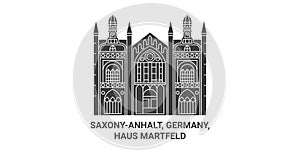 Germany, Saxonyanhalt, Haus Martfeld travel landmark vector illustration