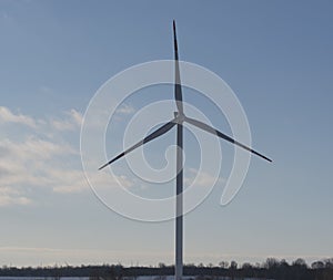 Germany, Schleswig Holstein - April 28, 2018: Wind energy company Vestas is building a wind farm in Schleswig Holstein
