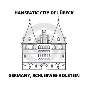 Germany, Schleswig-Holstein, Hanseatic City Of Lubeck line icon concept. Germany, Schleswig-Holstein, Hanseatic City O