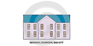 Germany, Schwerin, Travels Landsmark travel landmark vector illustration