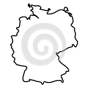 Germany - solid black outline border map of country area. Simple flat vector illustration