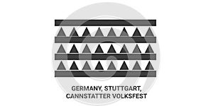 Germany, Stuttgart, Cannstatter Volksfest travel landmark vector illustration