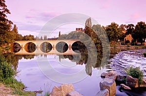 Germany,Thuringia,Saalfeld,Bridge over Saale river