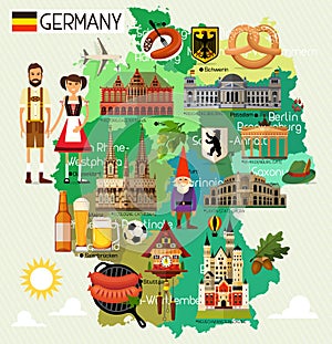 Germany Travel Map.