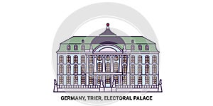 Germany, Trier, Electoral Palace travel landmark vector illustration