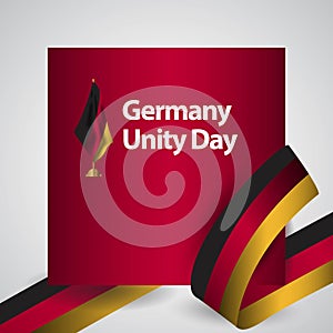Germany Unity Day Flag Vector Template Design Illustration