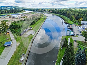 Germany view from the ancient ship lift lock of niederfinow