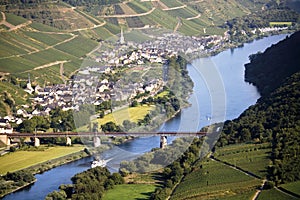 Germany, view to Bremm by Mosel river