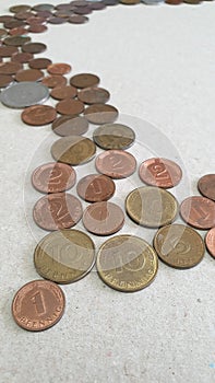 Germany vintage coin map contour