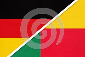 Germany vs Benin, symbol of two national flags. Relationship between European and African countries