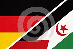 Germany vs Sahrawi Arab Democratic Republic or SADR symbol of two national flags photo