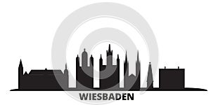 Germany, Wiesbaden city skyline isolated vector illustration. Germany, Wiesbaden travel black cityscape
