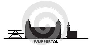 Germany, Wuppertal city skyline isolated vector illustration. Germany, Wuppertal travel black cityscape