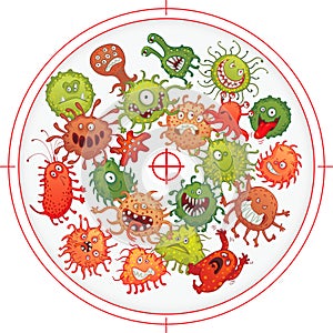 Germs and bacteria at gunpoint photo