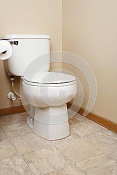 Gerneric white toilet in bathroom