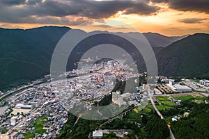 Gero, Gifu, Japan from the Mountains at Dusk