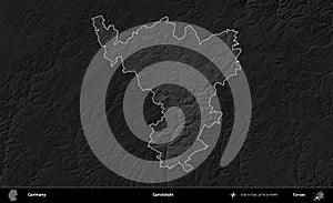 Gerolstein highlighted, Germany. Grayscale