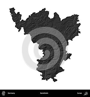 Gerolstein, Germany, isolated on white. Grayscale