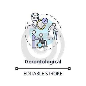 Gerontology concept icon