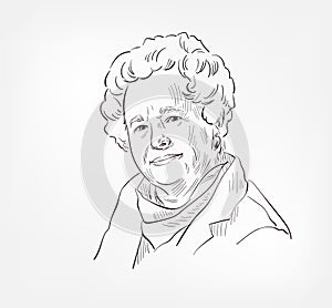 Gertrude Belle Elion was an American biochemist and pharmacologist scientist vector sketch illustration