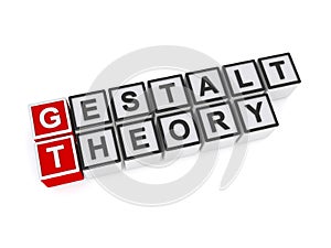 Gestalt theory word block on white