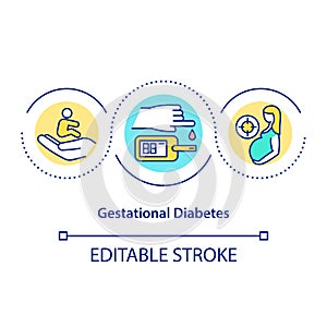 Gestational diabetes concept icon photo