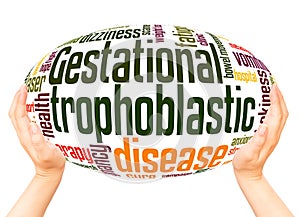 Gestational trophoblastic disease word hand sphere cloud concept photo