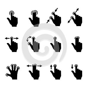 Gesture Icons Set for Mobile Touch Devices. Vector