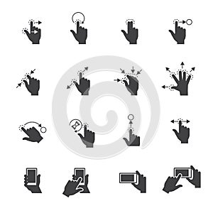 Gesture icons for touch devices